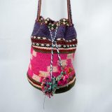 Accessory Purse Franco 100% Peruvian Sheep wool Handmade Purple Women