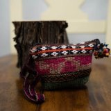 Accessory Makeup bag Wallet 100% Peruvian Sheep wool Handmade Pink Women
