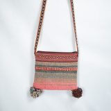 Accessory Purse Square 100% Peruvian Sheep wool Handmade Pink Lines Women