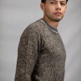 Pullover Sweater Greca Brown 100% Peruvian alpaca Handmade Men's