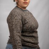 Pullover Sweater Greca Brown 100% Peruvian alpaca Handmade Women's