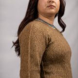Pullover Sweater Greca Caramel 100% Peruvian alpaca Handmade Women's