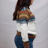 Peruvian alpaca sweater for women front view - natural white color