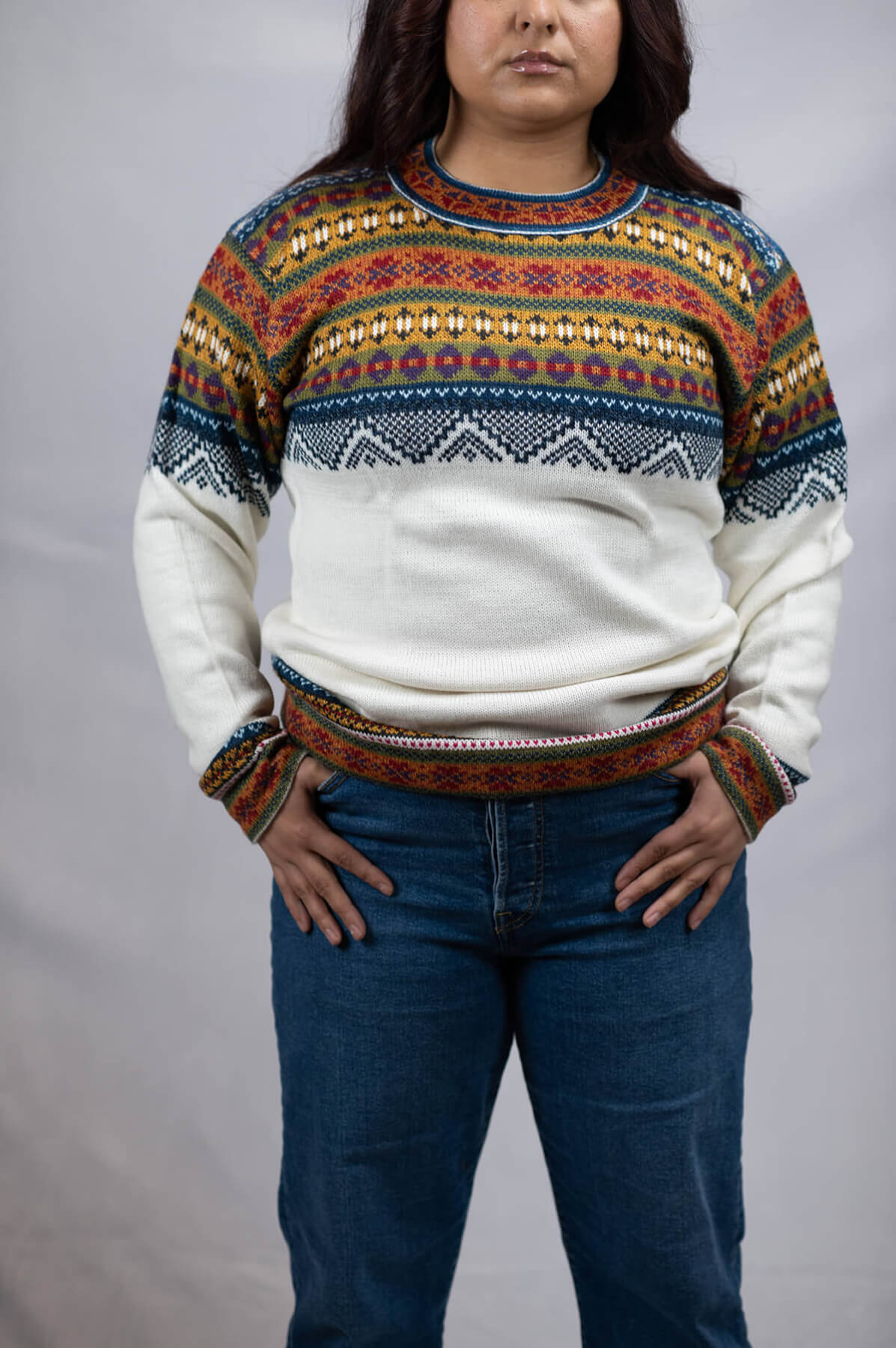 Handmade alpaca wool pullover women detail - soft eco-friendly fiber