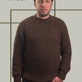 Pullover Sweater Zuri Brown 100% Peruvian alpaca Handmade men's