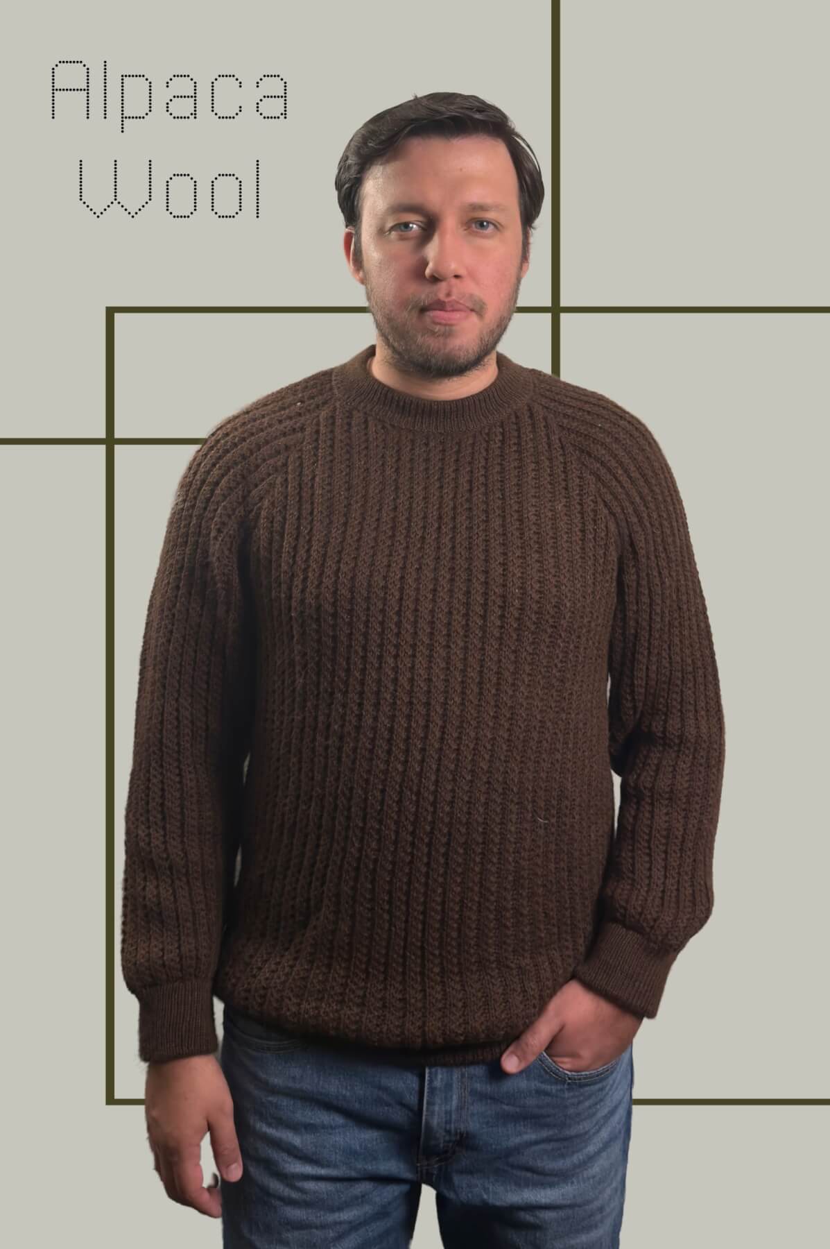Alpaca Sweater Zuri Brown I Men's I Perfect for Any Occasion