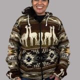 Jacket Cotton wool 100% Peruvian alpaca Handmade Unisex