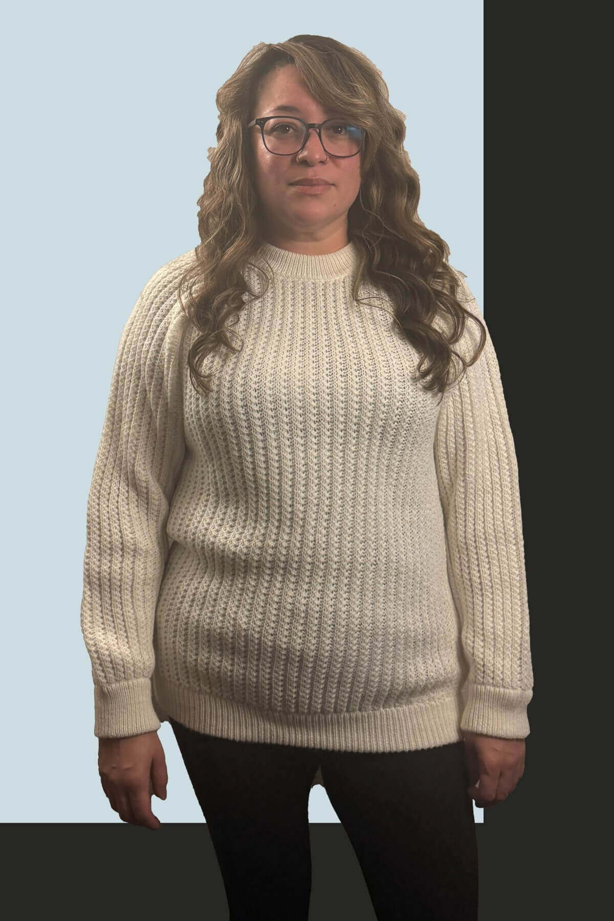 Pullover Sweater Zuri White 100% Peruvian alpaca Handmade Women's