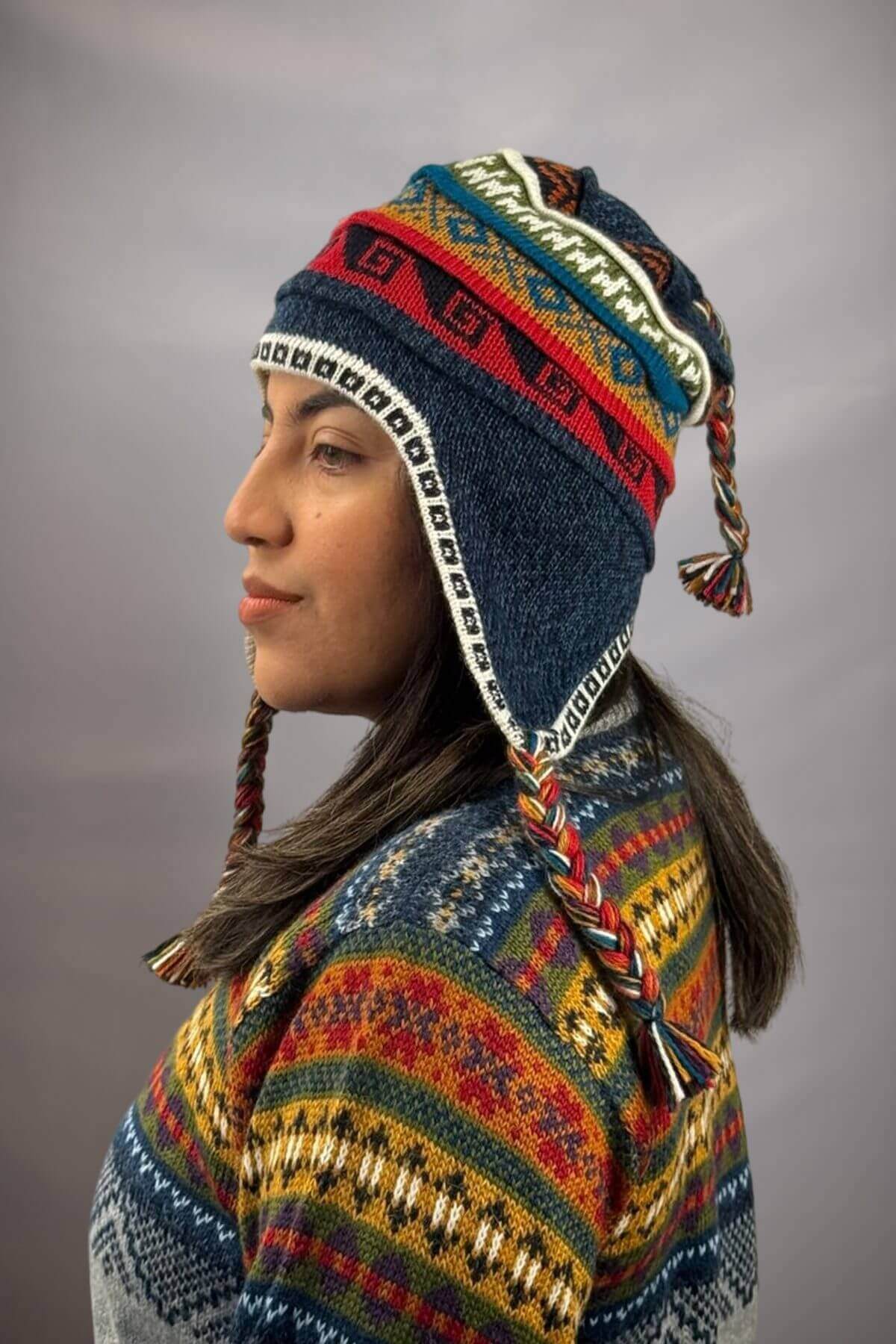 Alpaca wool Beanie Chullo 100% Peruvian alpaca Handmade Unisex