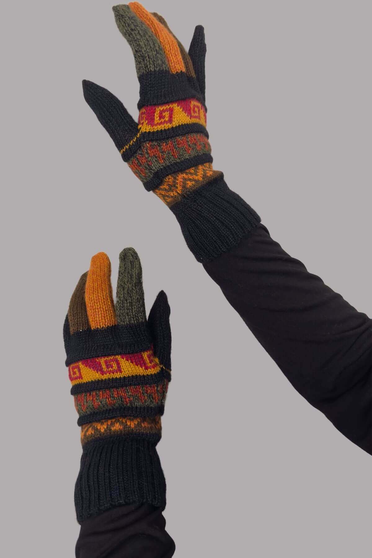Gloves 100% Peruvian alpaca wool Handmade Unisex