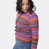 Sumaq Sweater side view - baby alpaca striped cardigan